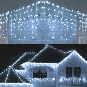Connectable Curtain Fairy String Light Droop Blue