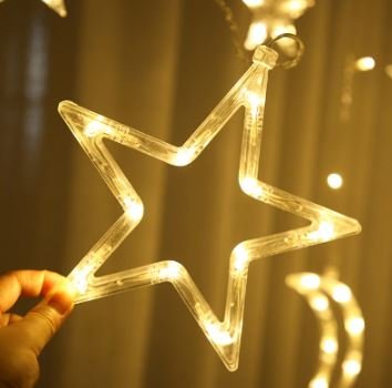 Christmas Lights Moon Star Lamp LED String Curtain