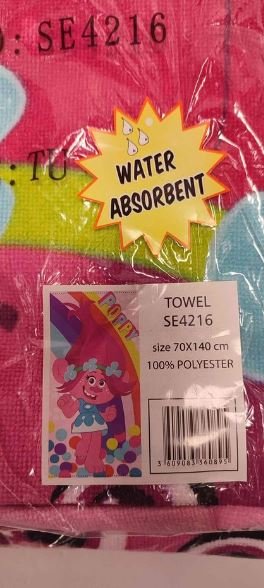 Girls Trolls Bath Towels 140x70cm