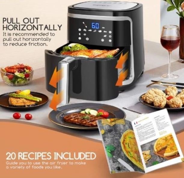 Aigostar Large Hot Air Fryer 7L, 1900 W