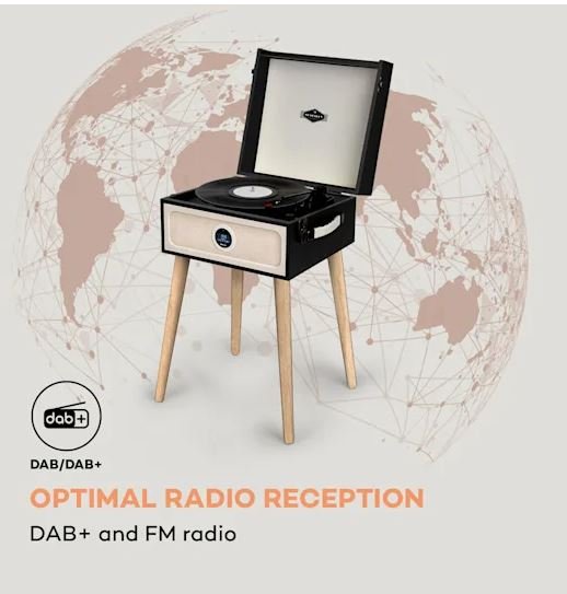 Auna Sarah Ann DAB Retro Vinyl Record Player FM