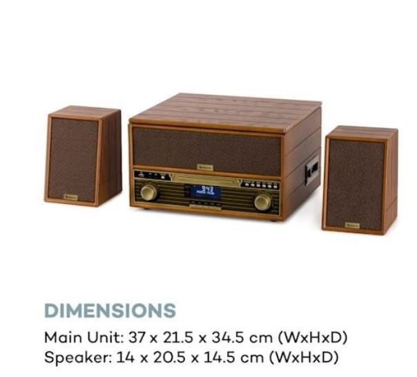 Auna Belle Epoque Retro Stereo System Vinyl Player