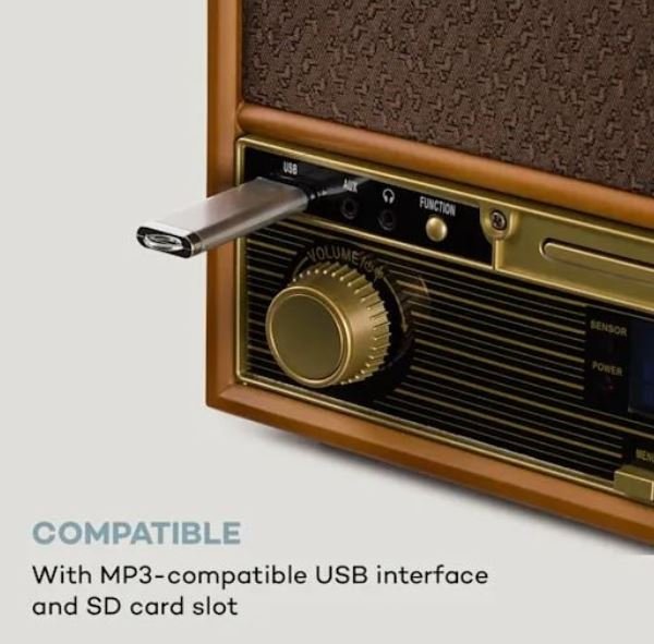 Auna Belle Epoque Retro Stereo System Vinyl Player