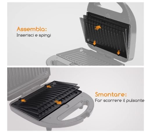 3 in 1 Sandwich Grill Waffle Maker 750w, Non-stick