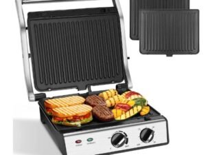 Dual-Knob Sandwich Toaster Grill ,Removable Plate