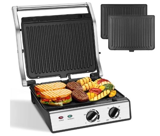 Dual-Knob Sandwich Toaster Grill ,Removable Plate