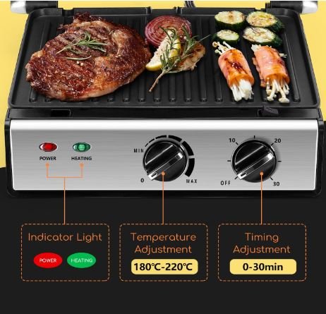 Dual-Knob Sandwich Toaster Grill ,Removable Plate