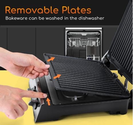 Dual-Knob Sandwich Toaster Grill ,Removable Plate