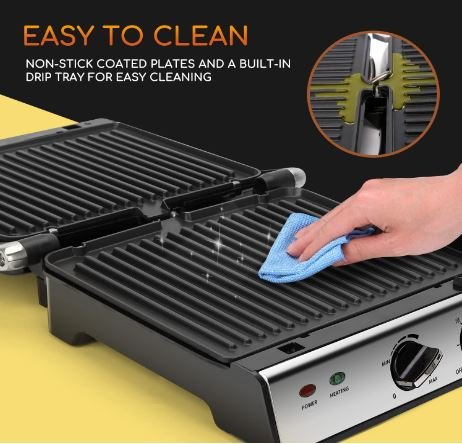 Dual-Knob Sandwich Toaster Grill ,Removable Plate