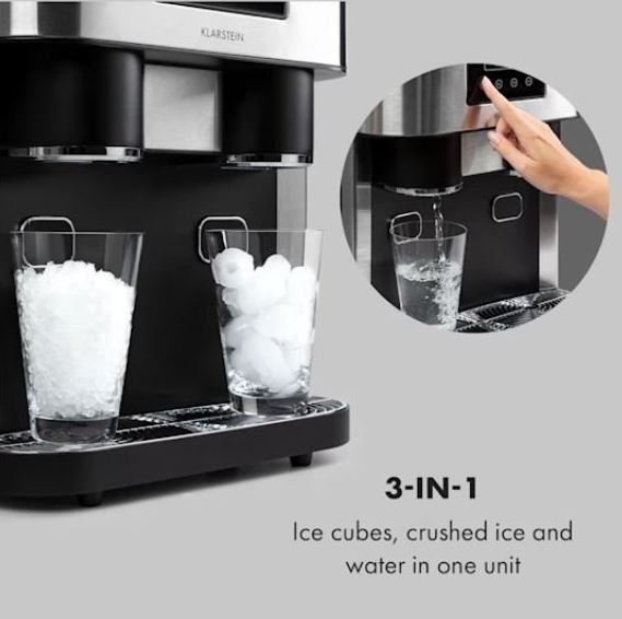Klarstein Powerful 3-in-1 Ice Cubes Maker ,Crushed Ice