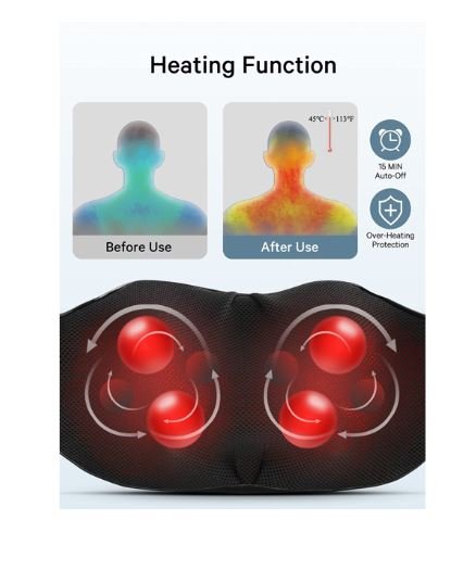 Shiatsu Back Neck and Shoulder Massager Heat Function