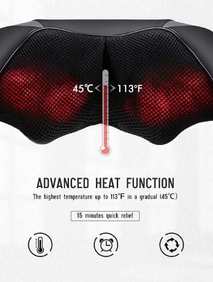 Shiatsu Back Neck and Shoulder Massager Heat Function