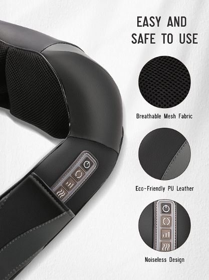 Shiatsu Back Neck and Shoulder Massager Heat Function