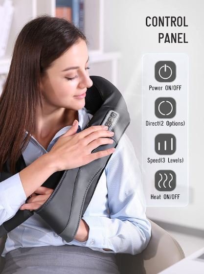 Shiatsu Back Neck and Shoulder Massager Heat Function