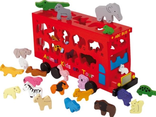 Shape-Fitting Car Bus Animals Educational Toys