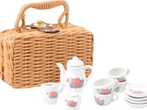 New Children's Girls Porcelain Coffee Set in a Case