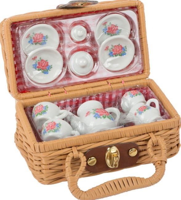 New Children's Girls Porcelain Coffee Set in a Case