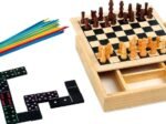 New Classic Games 4 in 1 Chess Dominoes Draughts and Backgammon