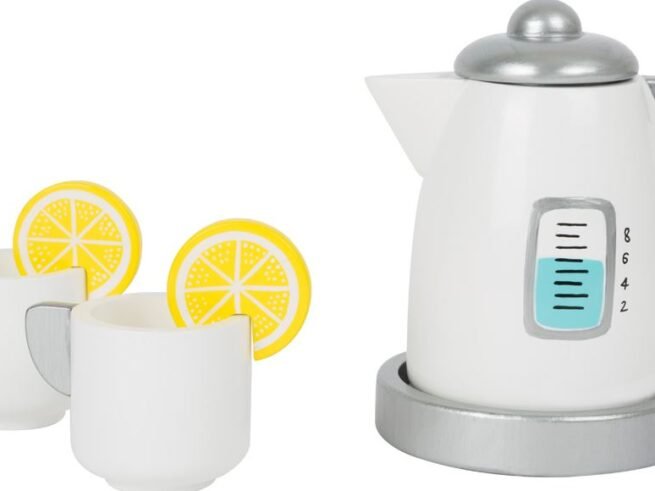 New Children's Tea Set with Kettle for Play Kitchens
