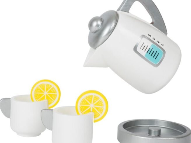 New Children's Tea Set with Kettle for Play Kitchens