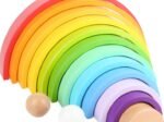 New Children's Wooden Building Blocks Rainbow XL