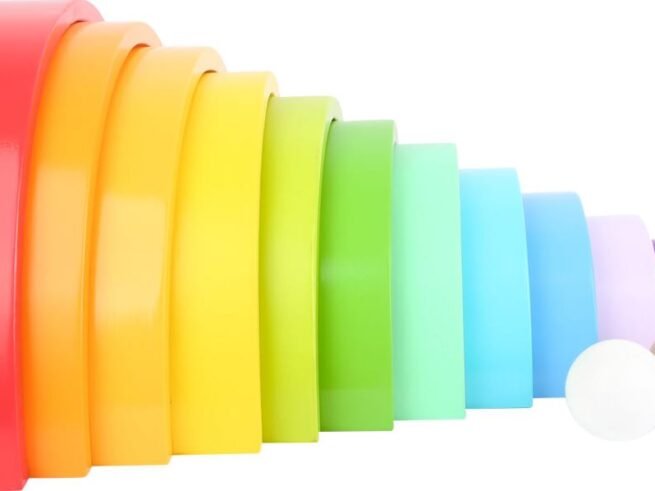 New Children's Wooden Building Blocks Rainbow XL