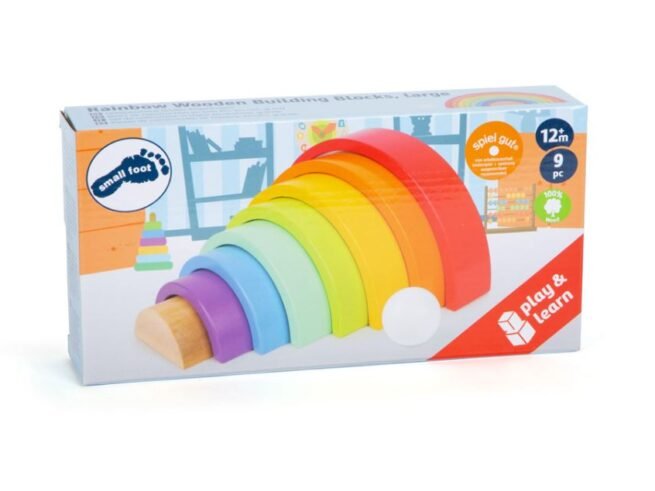 New Children's Wooden Building Blocks Rainbow XL