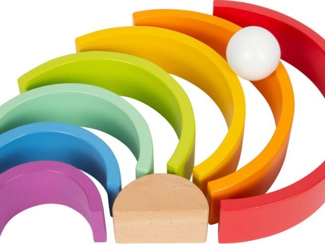 New Children's Wooden Building Blocks Rainbow XL