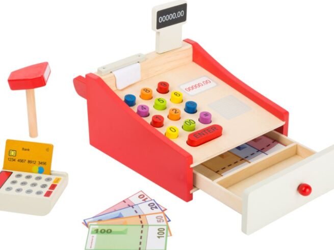 New Children's Play Cash Register with Receipt Paper Roll