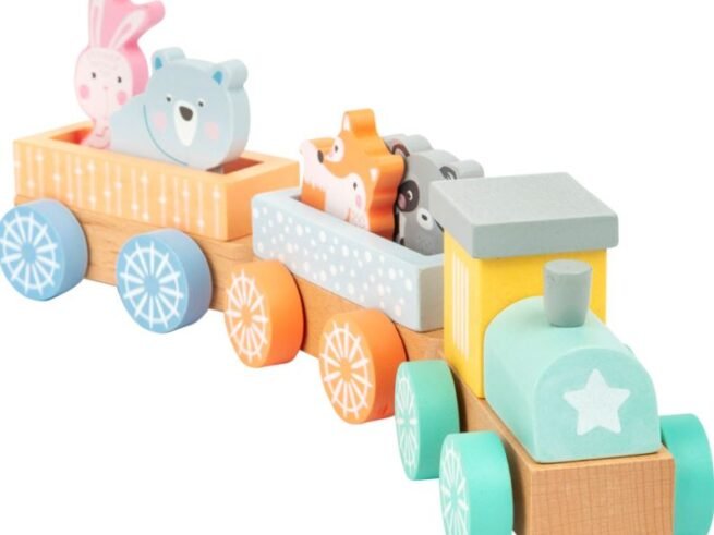 New Pastel Wooden Train Children's Toy