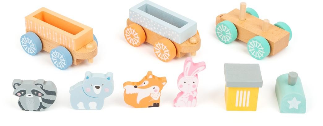 New Pastel Wooden Train Children's Toy