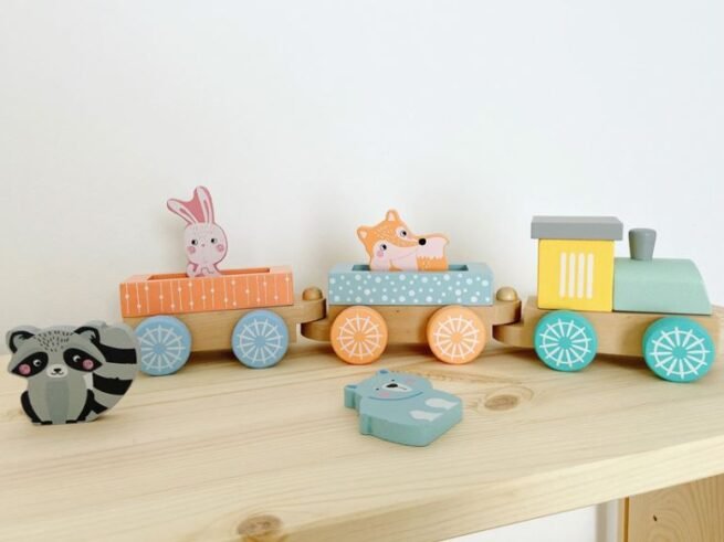 New Pastel Wooden Train Children's Toy