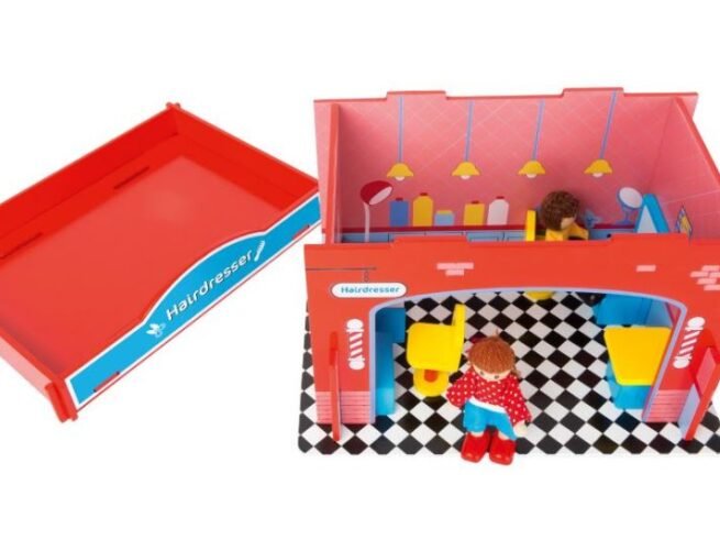 Wooden Toy Playhouse Hair Salon with Accessories