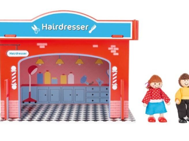 Wooden Toy Playhouse Hair Salon with Accessories