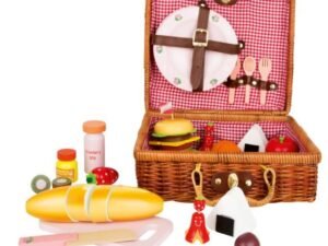 Wooden Picnic Basket Teatime Toys
