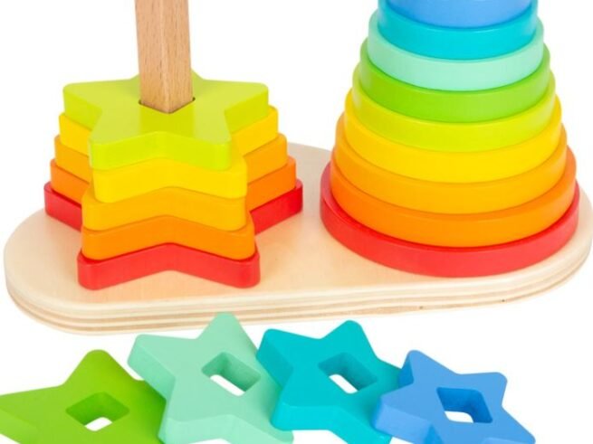 Wooden Shape-Fitting Game Rainbow Toy