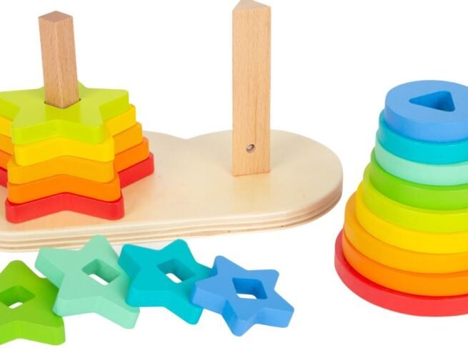 Wooden Shape-Fitting Game Rainbow Toy