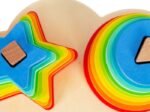 Wooden Shape-Fitting Game Rainbow Toy
