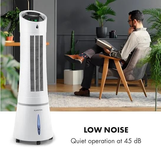 Pygmalion annoncere undskyld Klarstein Skyscraper Ice 4-in-1 Air Cooler Fan Humidifier - Online Shop  4-in-1 device: fan, air cooler, air purifier and humidifier Targeted  refreshment: pleasant cooling directed at the body 6-litre water tank: with