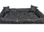 Dog Bed PONTON 115x95 cm Waterproof Antislip Silver Bone