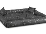 Dog Bed PONTON 115x95 cm Waterproof Antislip Silver Bone