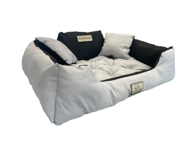 Dog Bed Playpen KINGDOG 145x115 cm Personalized Waterproof Light Gray