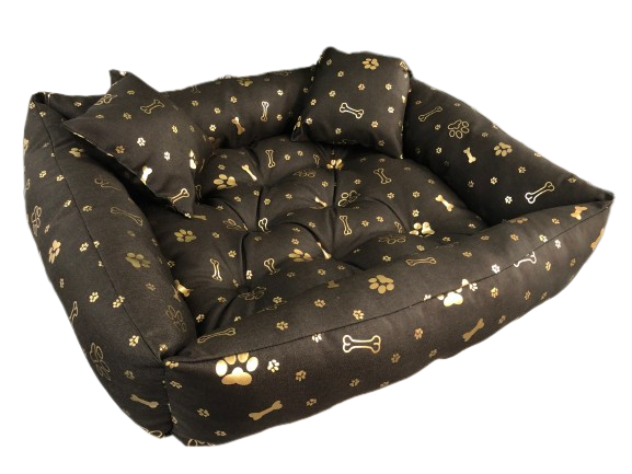 Dog Bed PONTON 115x95 cm Waterproof Antislip Gold Bones