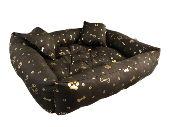 Dog Bed PONTON 115x95 cm Waterproof Antislip Gold Bones