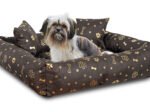 Dog Bed PONTON 115x95 cm Waterproof Antislip Gold Bones