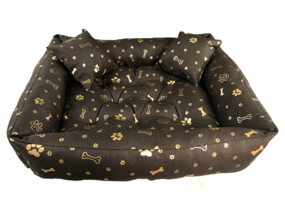 Dog Bed PONTON 115x95 cm Waterproof Antislip Gold Bones