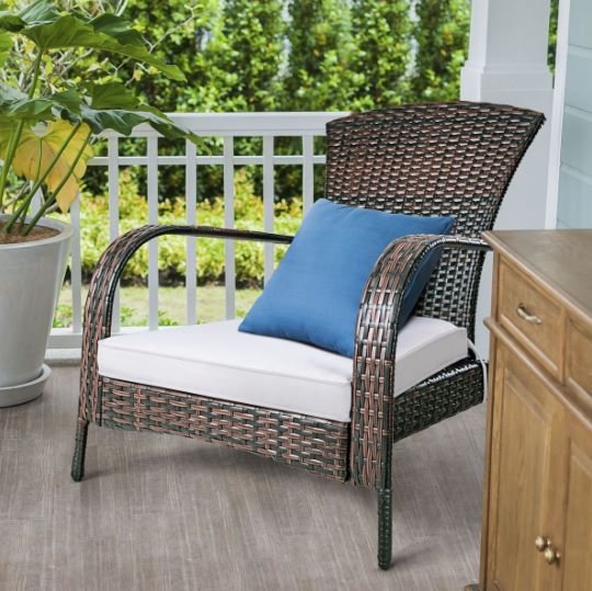 Rattan Armchair Garden Chair Imitation Woven Rattan 79 x 79 x 82 CM