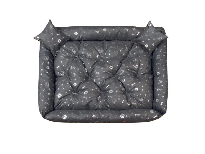 Dog Bed PONTON 115x95 cm Waterproof Antislip Silver Bone