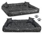 Dog Bed PONTON 115x95 cm Waterproof Antislip Silver Bone