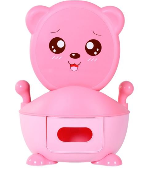 Baby Potty Infant Child Toilet Seat Pink Bear Lid